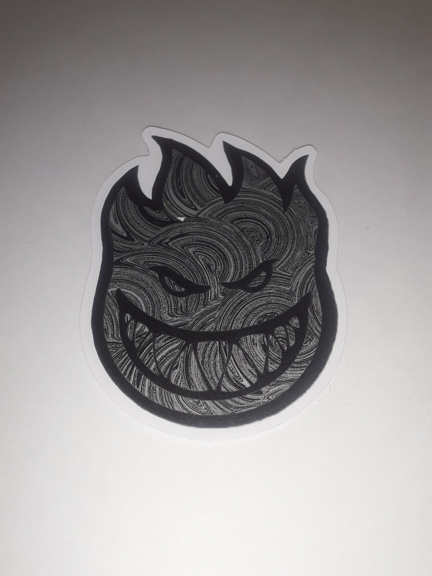 Spitfire Wheels Metal Grey Bighead Skateboarding Sticker Sm