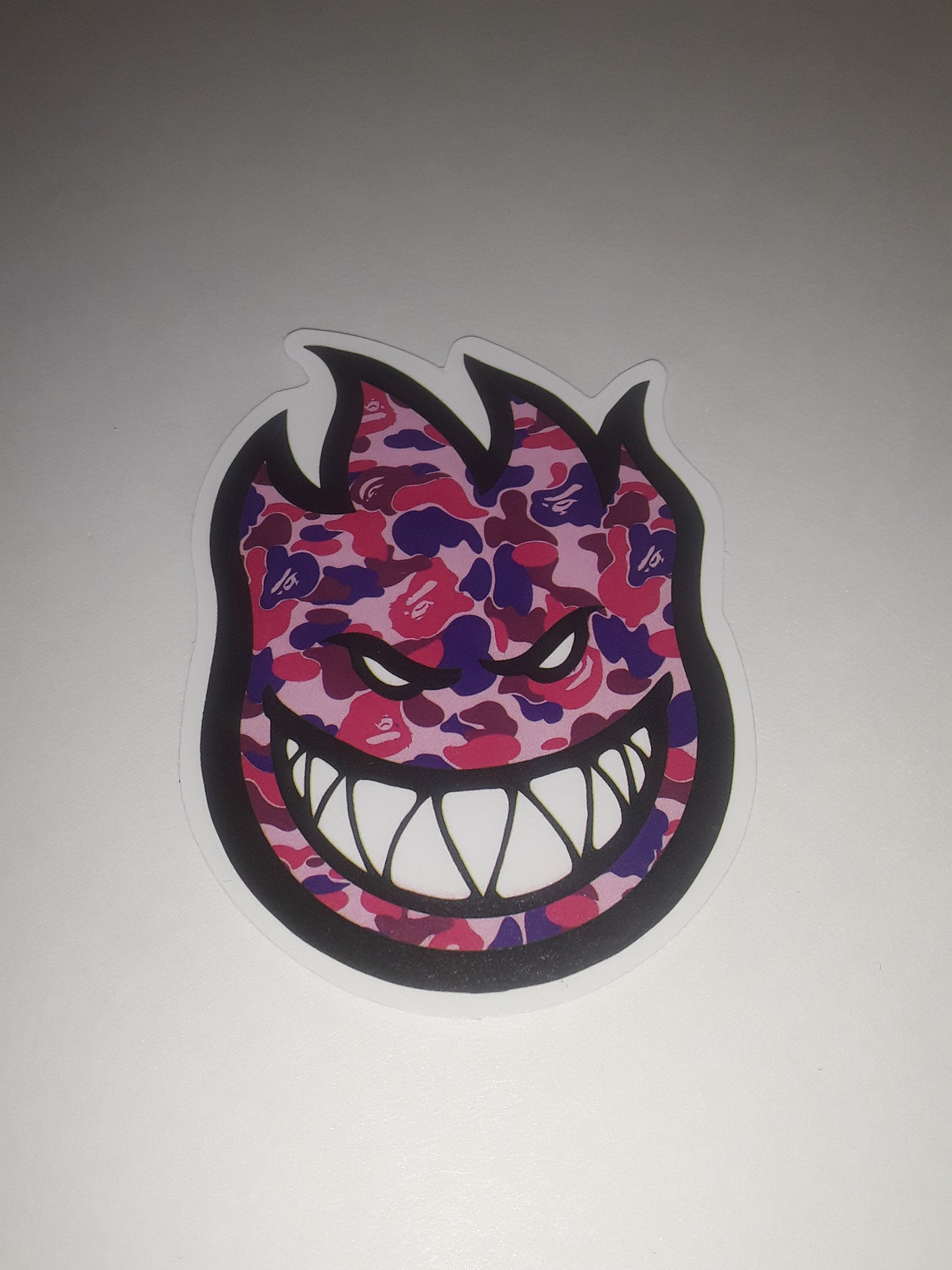 Spitfire Wheels Pink Camouflage Bighead Skateboarding Sticker Sm