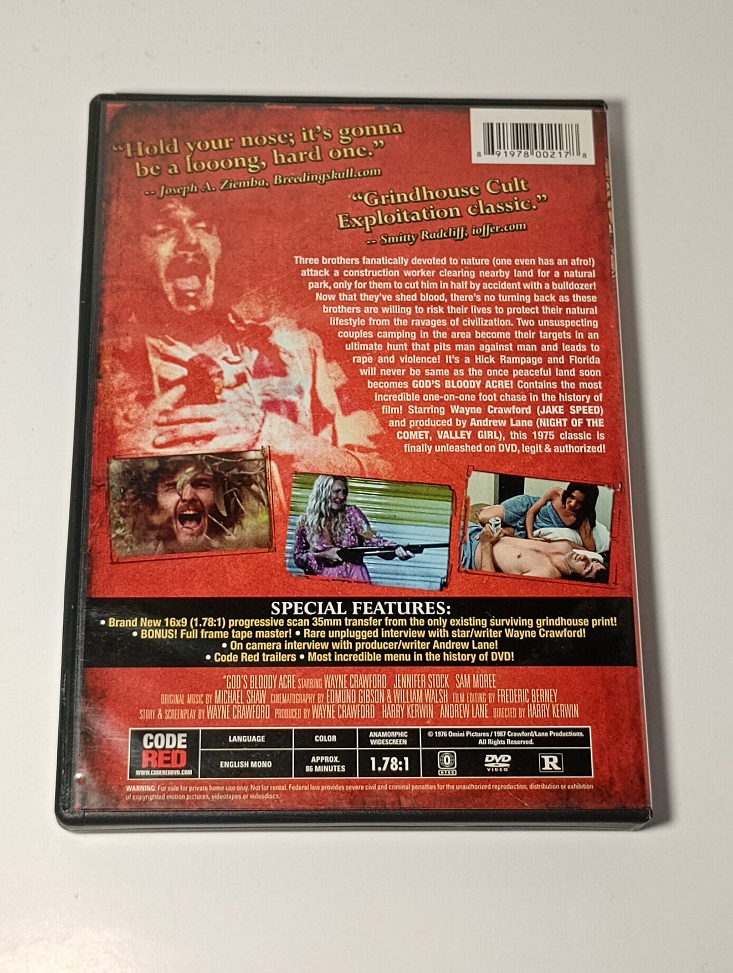 God's Bloody Acre! Code Red Release Dvd