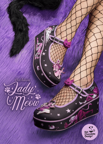 Hot Chocolate Design (Dark Chocolate) Chocolaticas® Lady Meow Women's Mary Jane Platform
