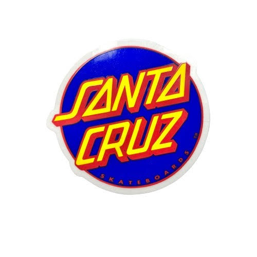 Santa Cruz Blue/Yellow Dot Skateboarding Sticker Sm