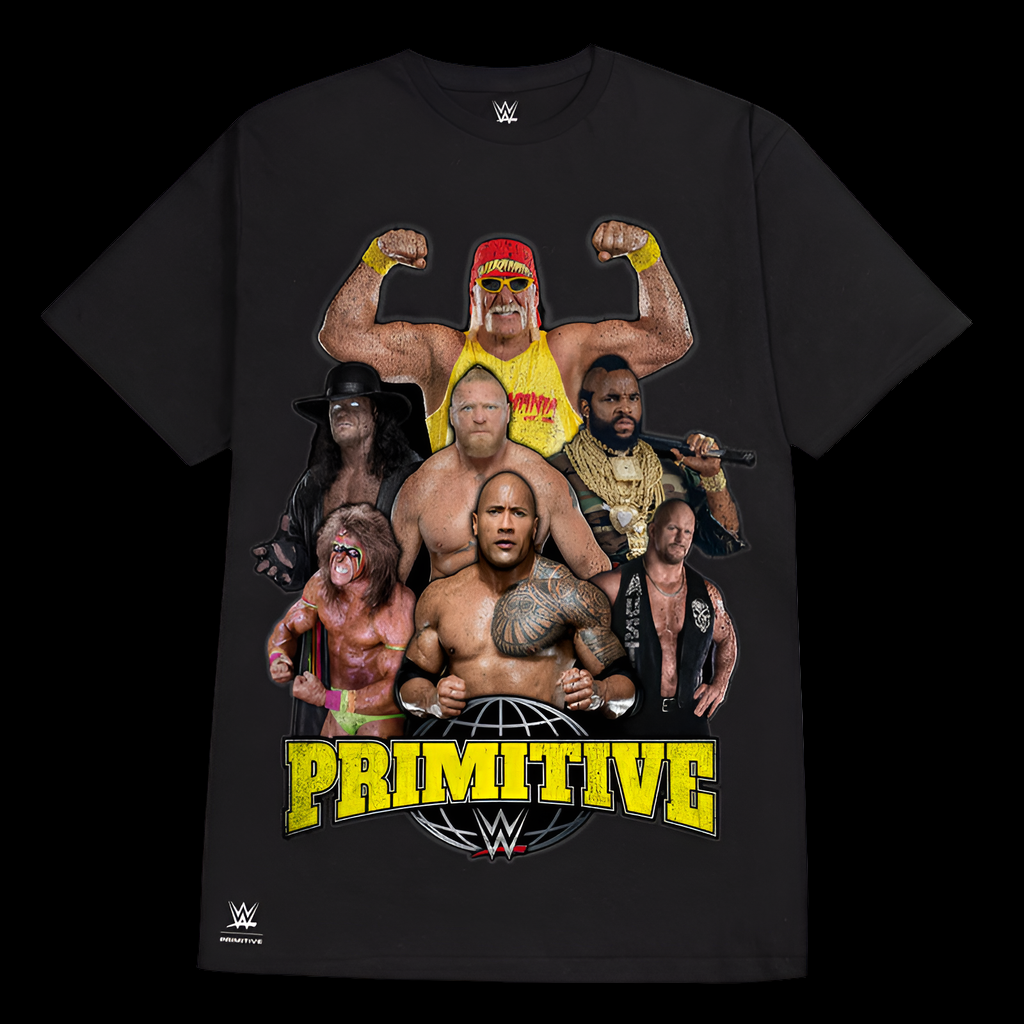 Primitive x WWE Mania All Legends Black Skate Shirt Medium