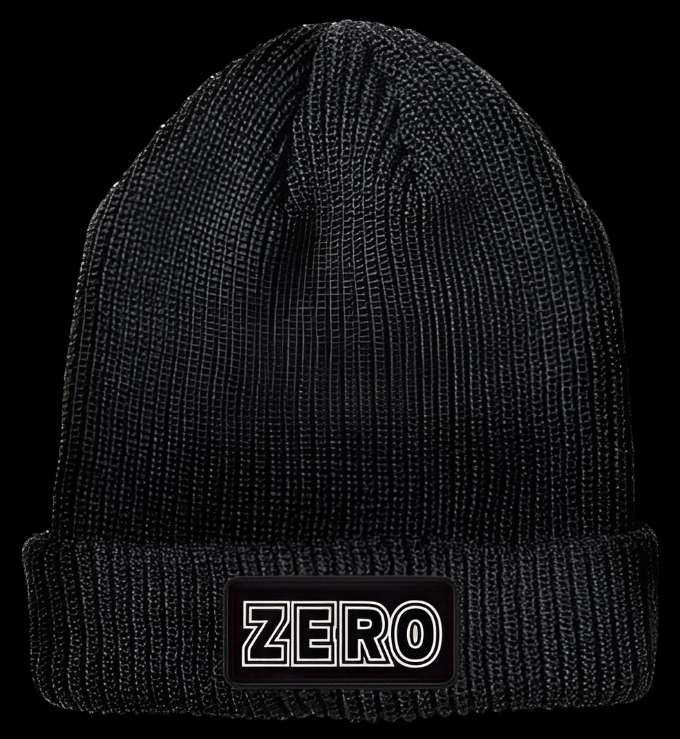 Zero Bold Patch Black Beanie