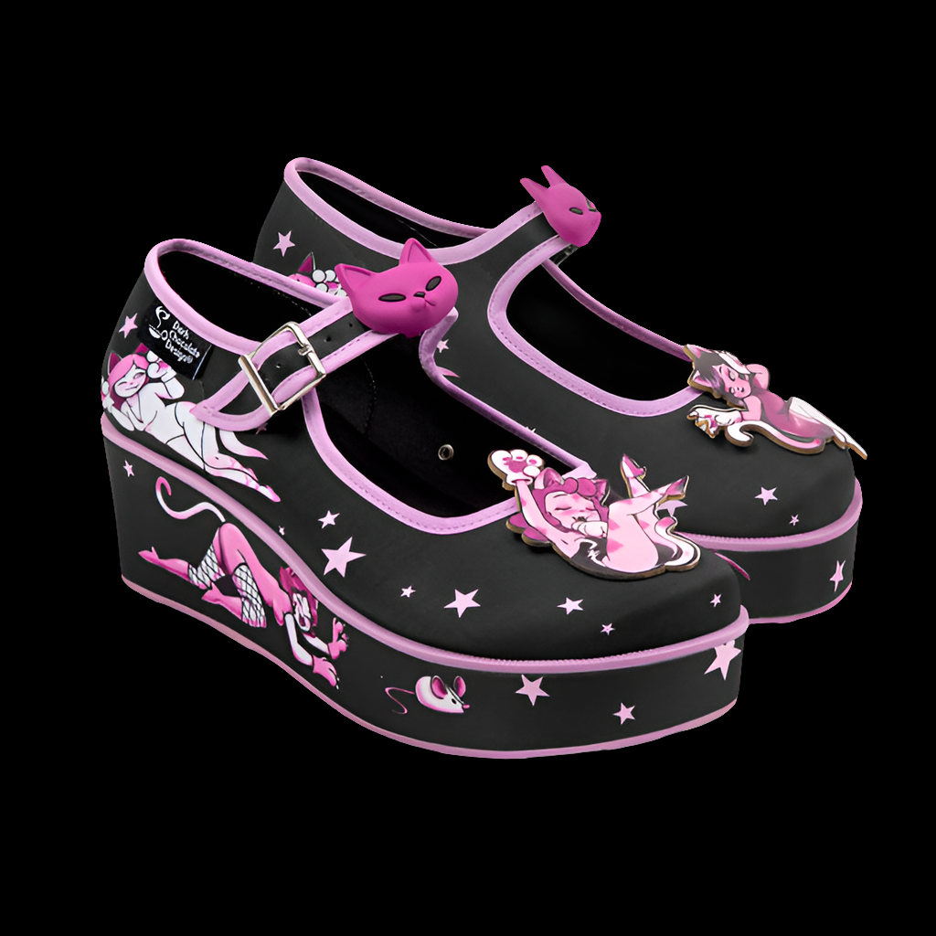 Hot Chocolate Design (Dark Chocolate) Chocolaticas® Lady Meow Women's Mary Jane Platform