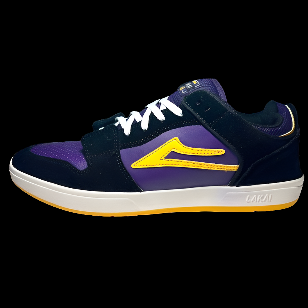 *Preowned* Lakai Telford Black/Purple/Gold Lakers Colorway skate shoes Men's 10.5
