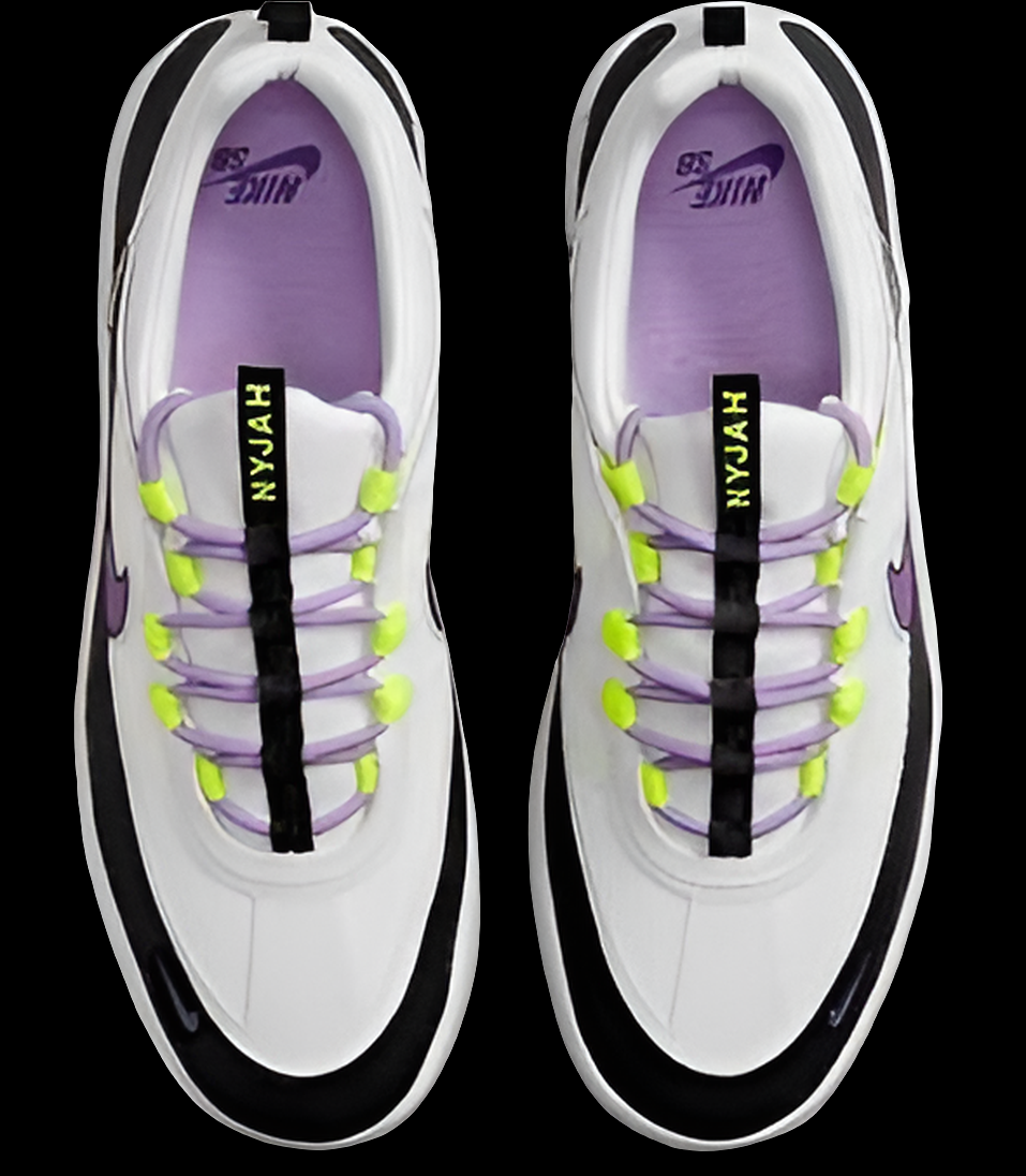 Nike SB Nyjah Zoom 2.0 White/ Berry/Neon Green Skate shoes 11