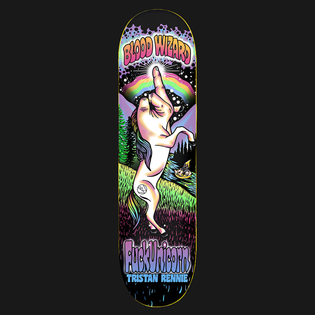 Blood Wizard Fuckunicorn Rennie deck 8.38"