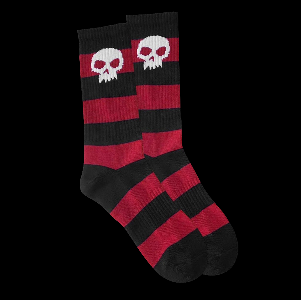 Zero Single Skull Red/Black Socks
