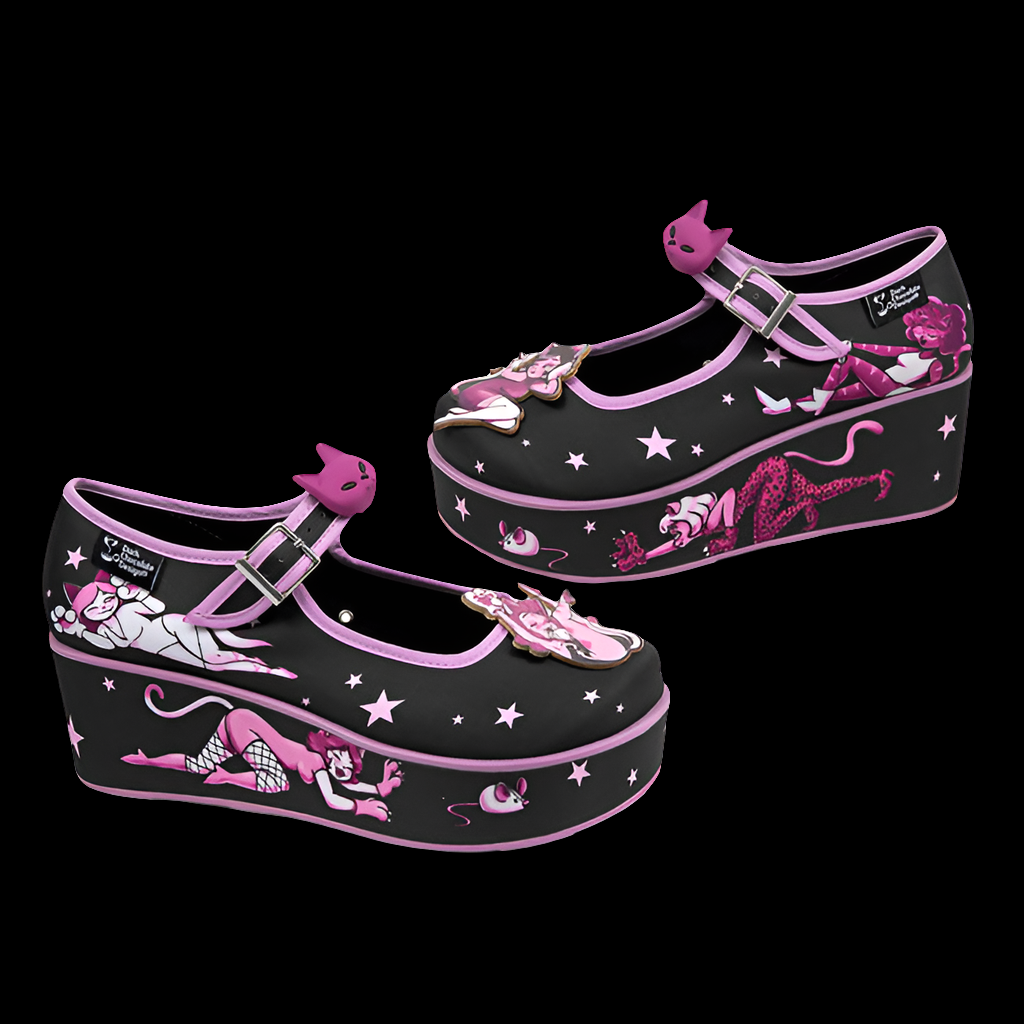 Hot Chocolate Design (Dark Chocolate) Chocolaticas® Lady Meow Women's Mary Jane Platform