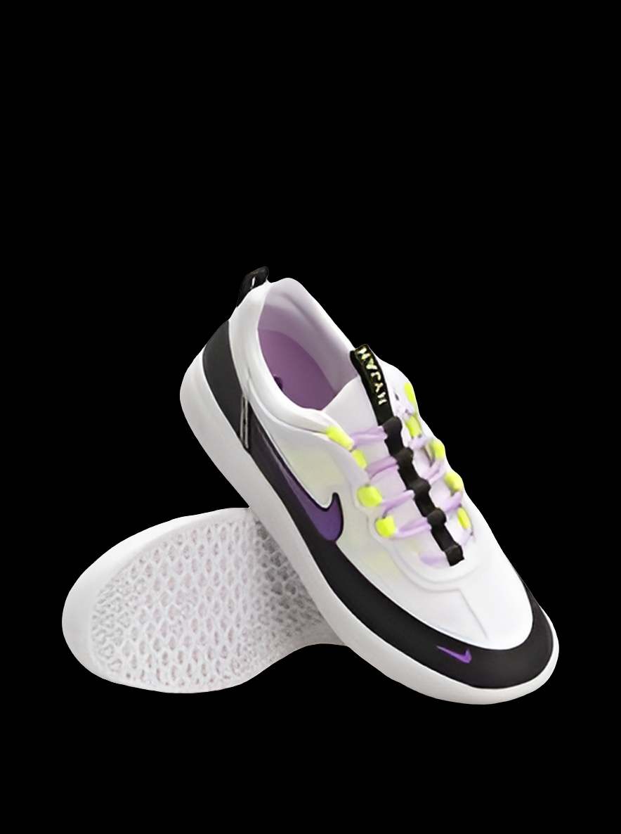 Nike SB Nyjah Zoom 2.0 White/ Berry/Neon Green Skate shoes 11