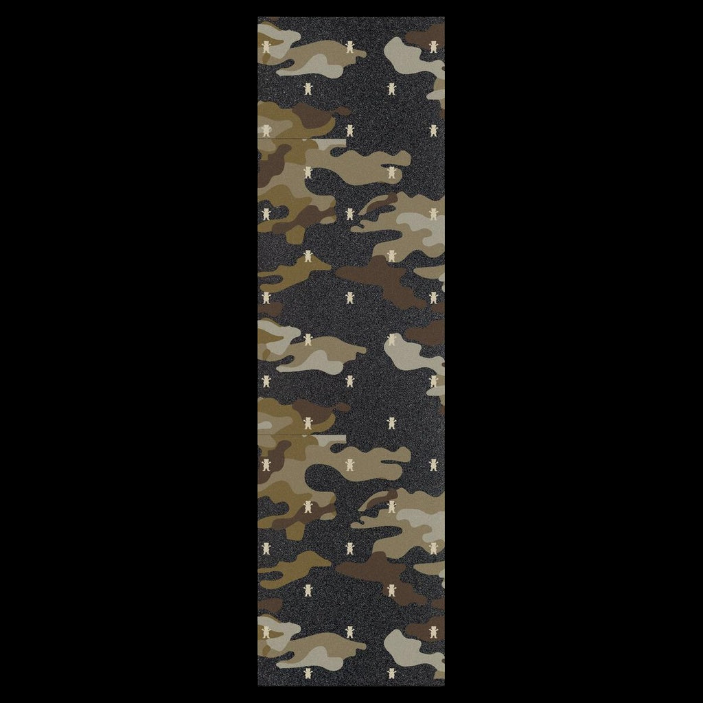 Grizzly Mini Bear Perforated Camo Army Green/Blk Griptape 9"