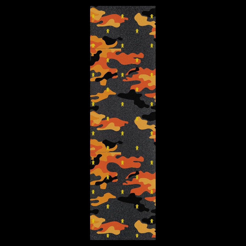 Grizzly Mini Bear Perforated Camo Orange/Blk Griptape 9"