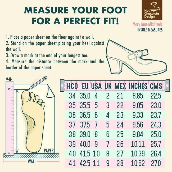 Hot Chocolate Design Chocolaticas® Mid Heels Fox Women's Mary Jane Pump