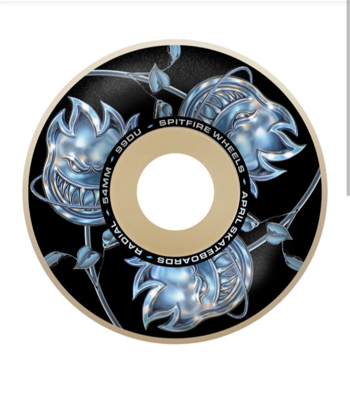 Spitfire x April Skateboards "Bighead Rose" Formula Four F4 Radial Full Pro Skate Wheels 54mm 99a
