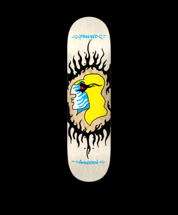 Krooked "Pink Flame" Manderson Pro Skate Deck 8.38"