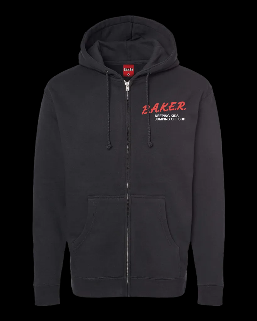Baker Skateboards "Narc" Dare Program Mock Zip Up Black Skate Hoodie