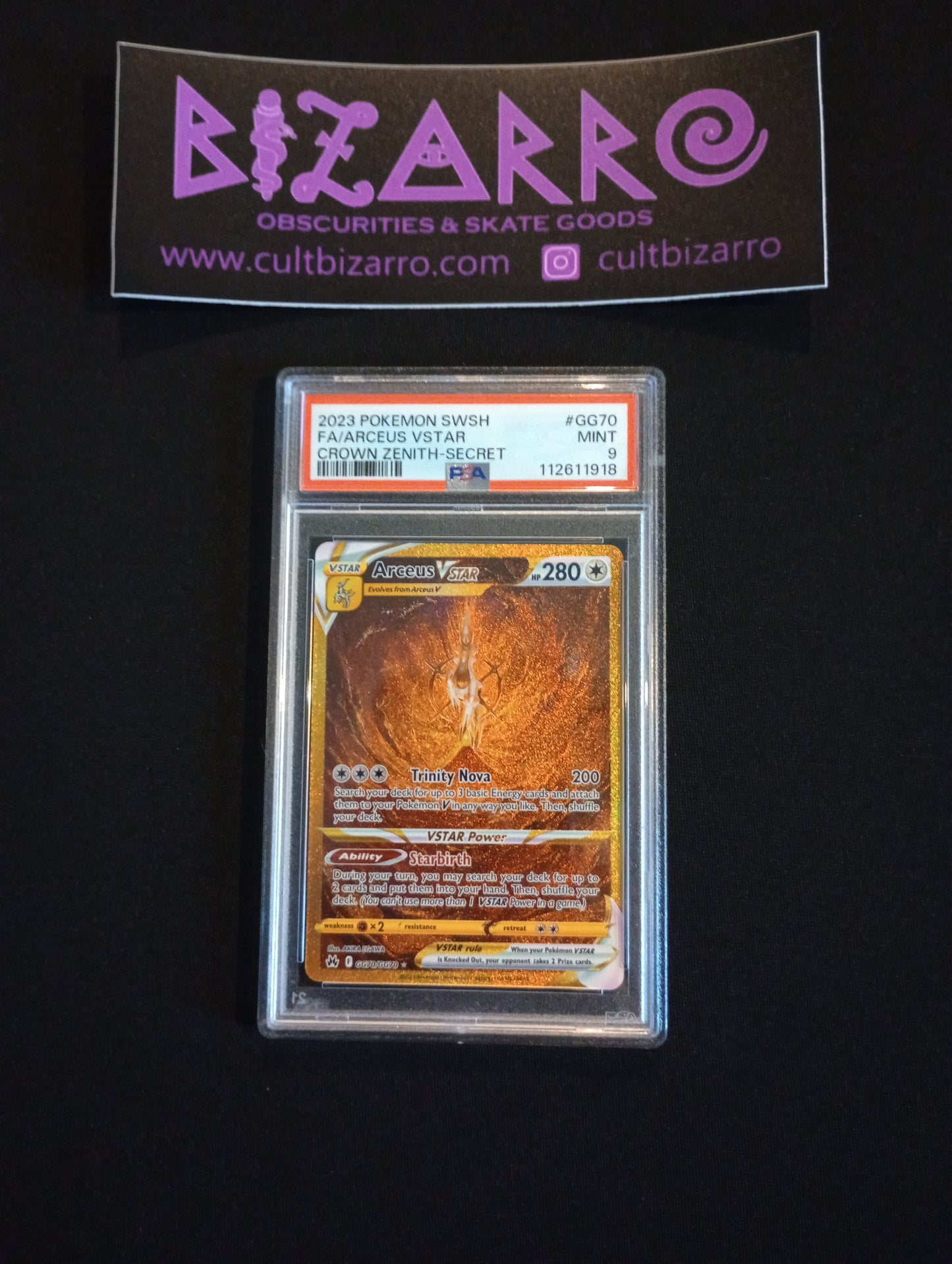 Pokemon TCG 2023 SWSH Crown Zenith Arceus VStar Full Art Secret Rare #GG70 PSA 9 Mint