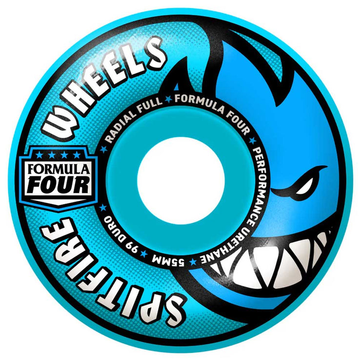 Spitfire Formula Four F4 Radial Full Light Blue Skate Wheels 55mm 99a
