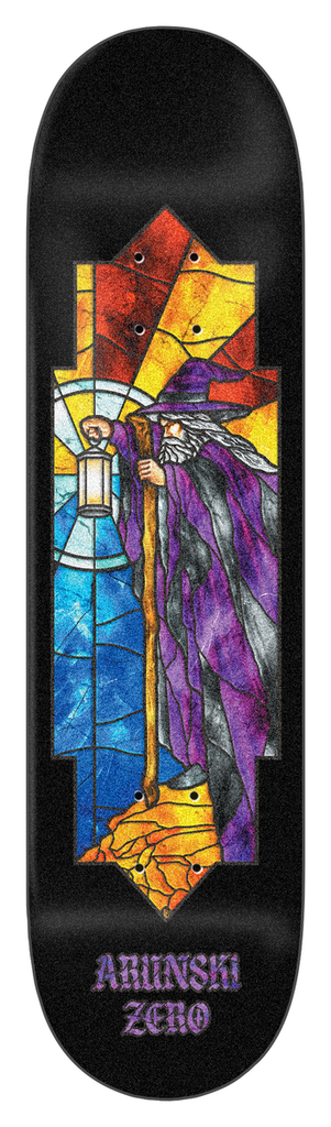 Zero Skateboards "Hermit" Stained Glass Series Arunski Pro Skate Deck 8.5"