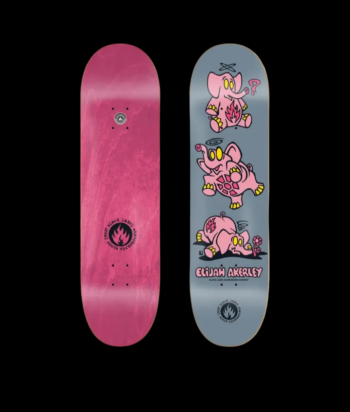Black Label "Pink Elephants" Ackerley Pro Skate Deck