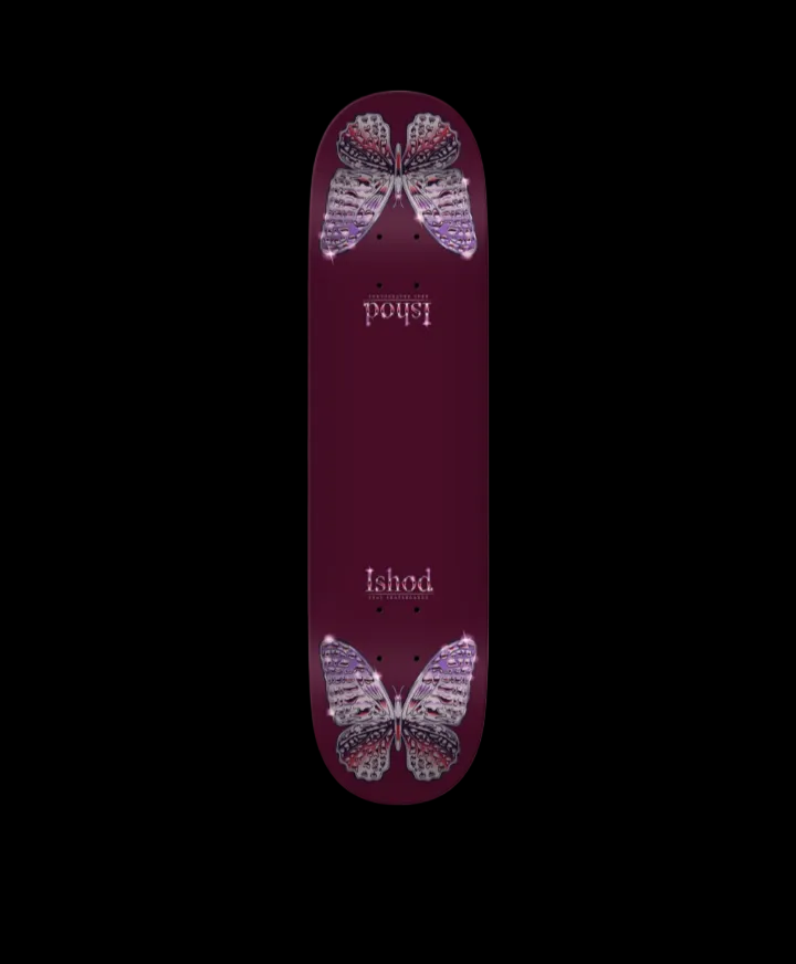 Real (Spring 26') "Mariposa Redux" Maroon Red Twin Tail Ishod Wair Pro Skate Deck 8"