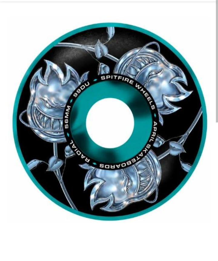 Spitfire x April Skateboards "Bighead Rose" Formula Four F4 Radial Full Swirl Pro Skate Wheels 56mm 99a