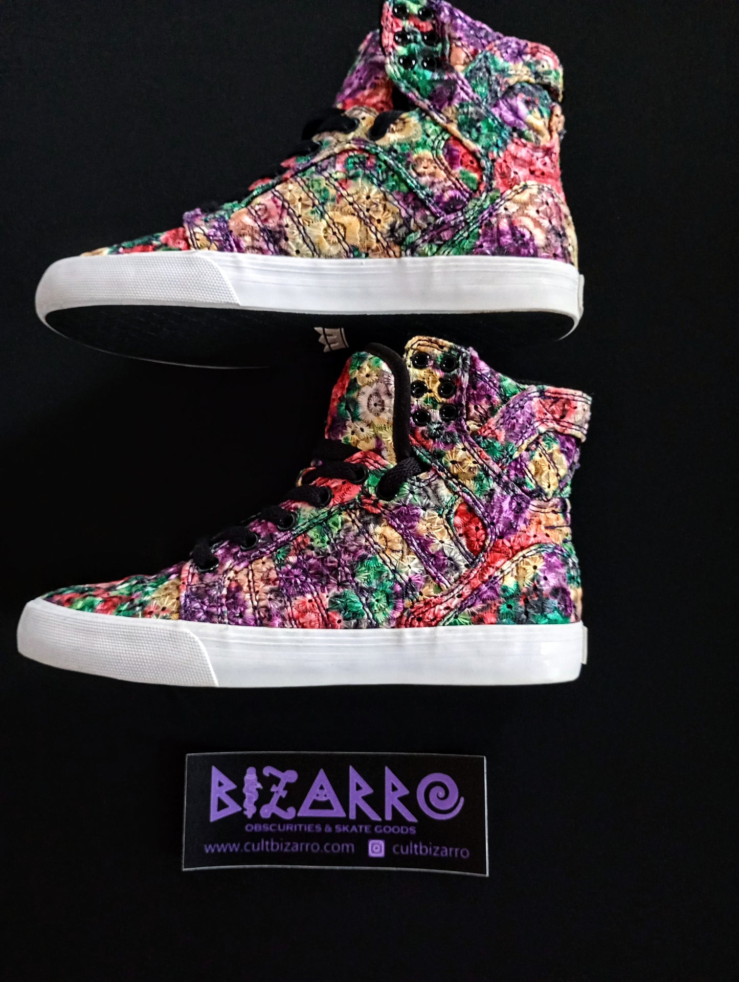 Supra OG Skytop Women's Rainbow Floral Shoes 7.5 (Pre-owned)
