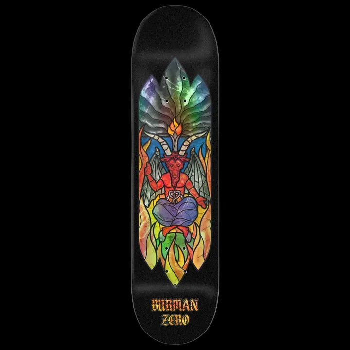 Zero Skateboards "Baphomet" Stained Glass Series Burman Pro Skate Deck 8.6"