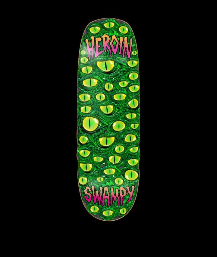 Heroin "Eyes" Shaped Swampy Pro Skate Deck 10"