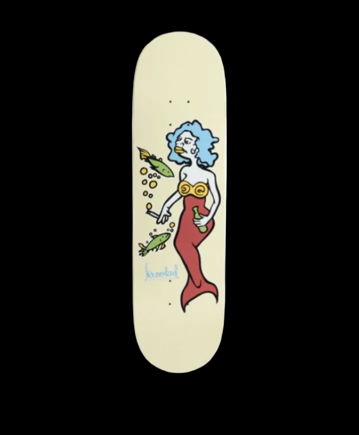 Krooked "Mermaid" Cream DBX Team Skate Deck 8.5"