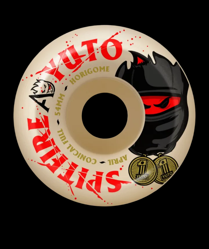 Spitfire x April Skateboards "Ninja" Formula Four F4 Conical Full Yuto Horigome Pro Skate Wheels 54mm 99a