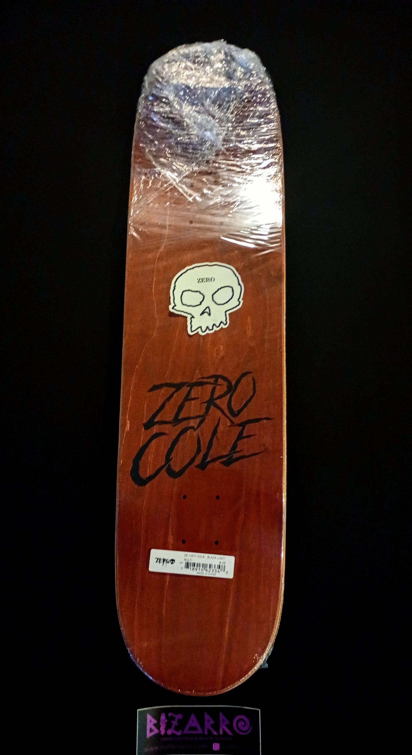 Zero signed Ltd Blacklight series Skull & Arrows Chris Cole pro deck 8.25"