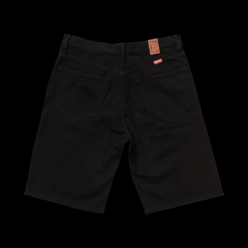 Baker Skateboards "Warner" Black Denim Baggy Skate Shorts