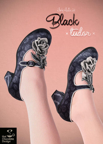 Hot Chocolate Design Chocolaticas® Mid Heels Black Tudor Women's Mary Jane Pump