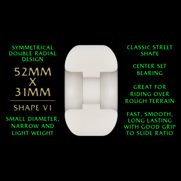 Powell Peralta Dragons V1 Symmetrical/Narrow Patch Pro Skateboard Wheels 52mm 88a