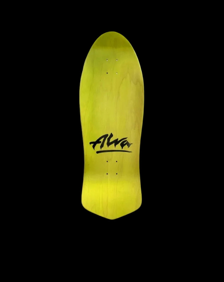 Alva "Dolphin" Green/Red/Black Shaped Wheel Wells Skate Deck 11.125"