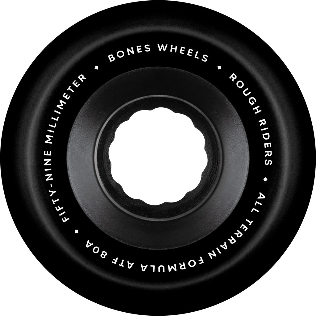 Bones ATF Rough Riders "Skull and Bones" Black Skateboard Wheels 80a