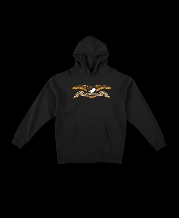 Anti-Hero Skateboards Heavyweight Basic Eagle Black Pullover Hoodie