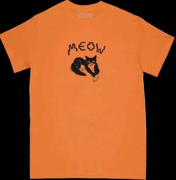 Meow Skateboards Crossed Paws Cat Tangerine Skate Shirt