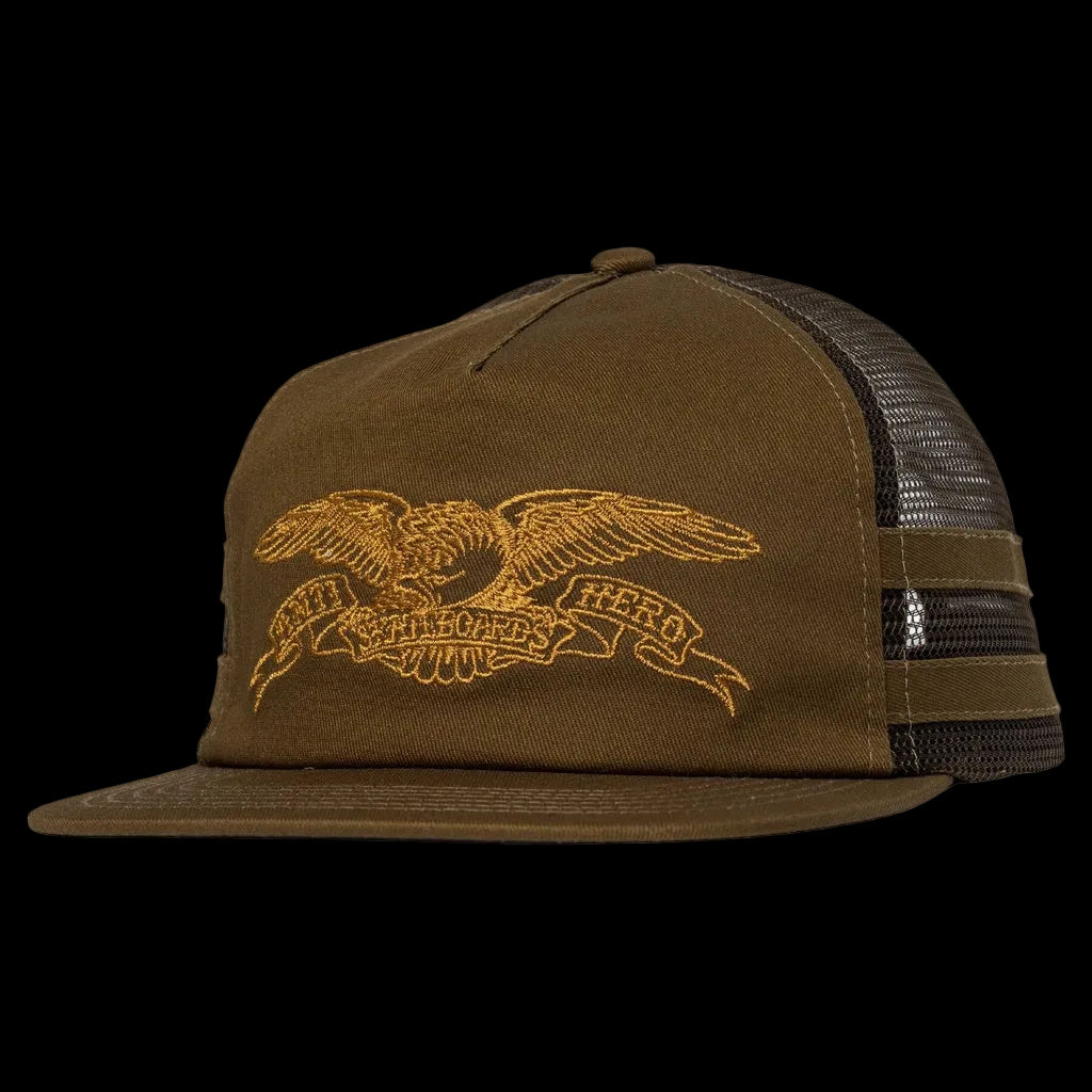 Anti-Hero Skateboards (Spring 26') "Basic Eagle" Logo Brown/Wheat Snapback Trucker Hat