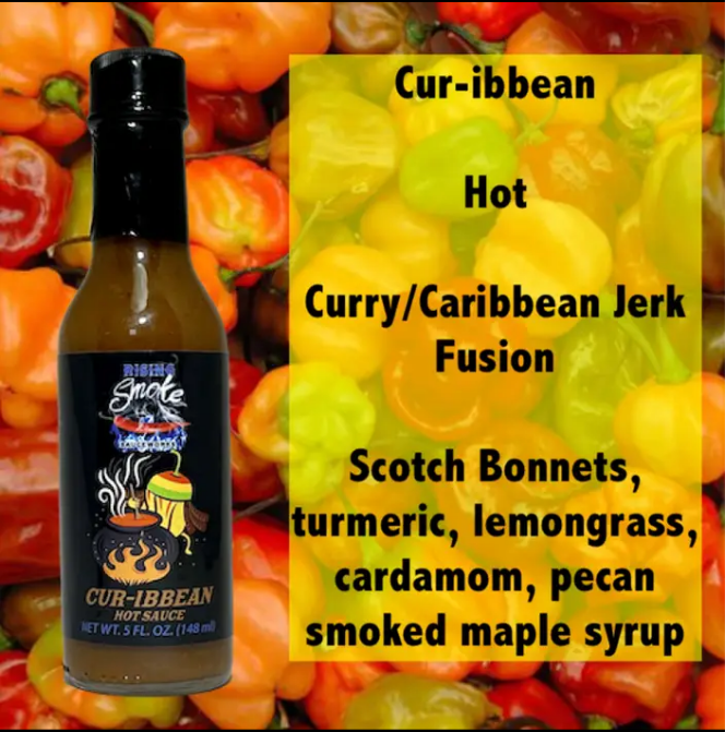 Rising Smoke - Cur-Ibbean Hot Sauce. 5oz bottle