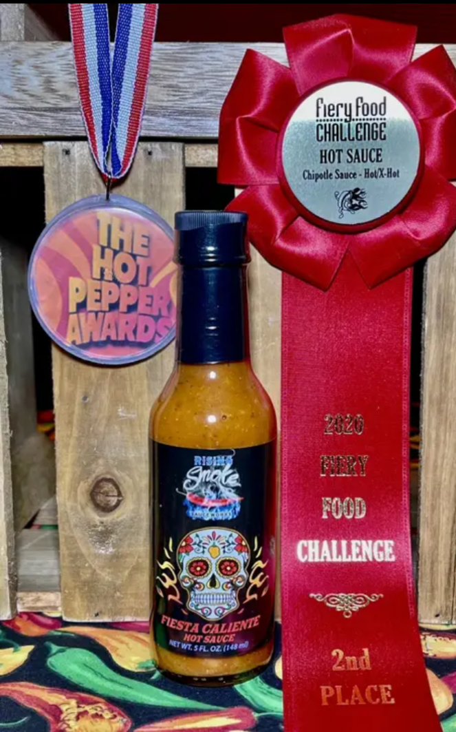 Rising Smoke - Fiesta Caliente Hot Sauce. 5oz bottle