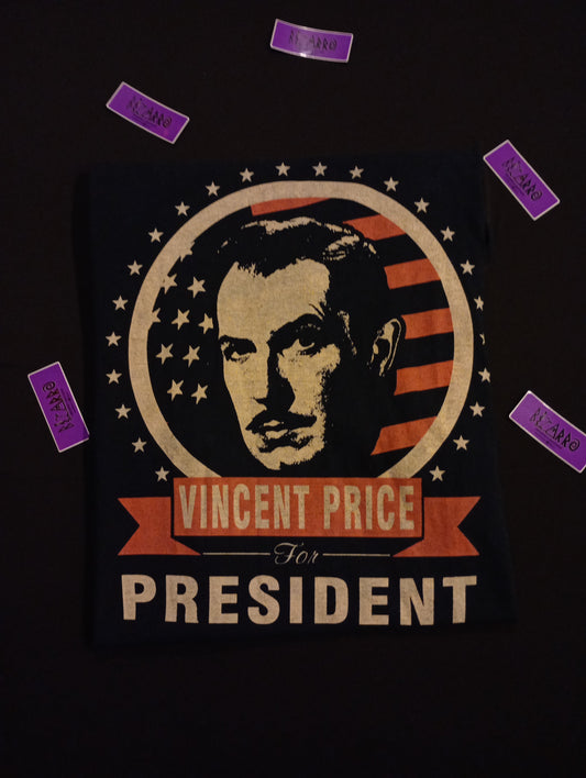 HorrorCon Vincent Price for President election cult horror shirt L