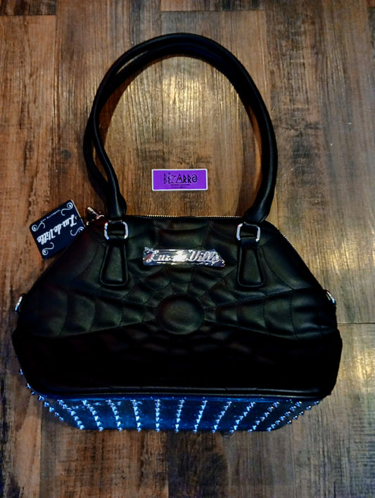Lux De Ville Glampira Spider Web Tote Crossbody Bag Endless sea sparkle with attachments