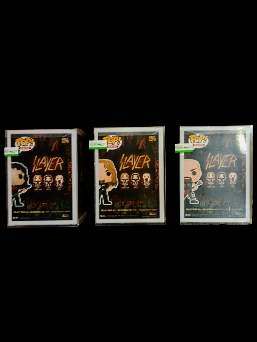 Funko Pop! Rocks - Slayer Metal Band (Full set King, Hanneman, Araya) MInt w/ protectors