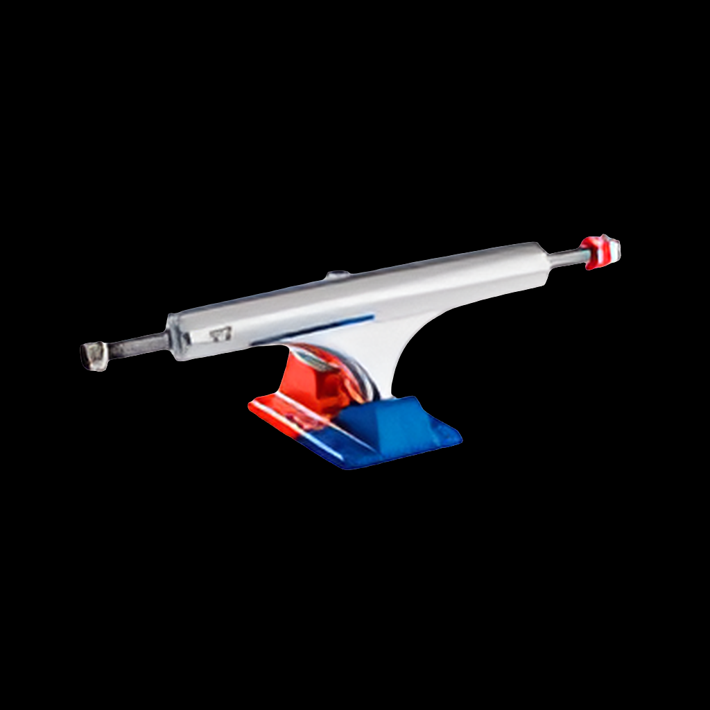 ACE AF1 Anodized Blue/Orange Polished Skate Trucks with rethreading nut
