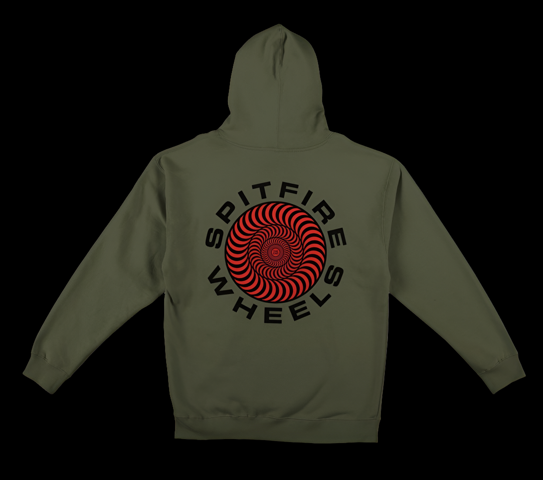 Spitfire Classic 87 Swirl Army/Blk/Rd Zip-up Hoodie