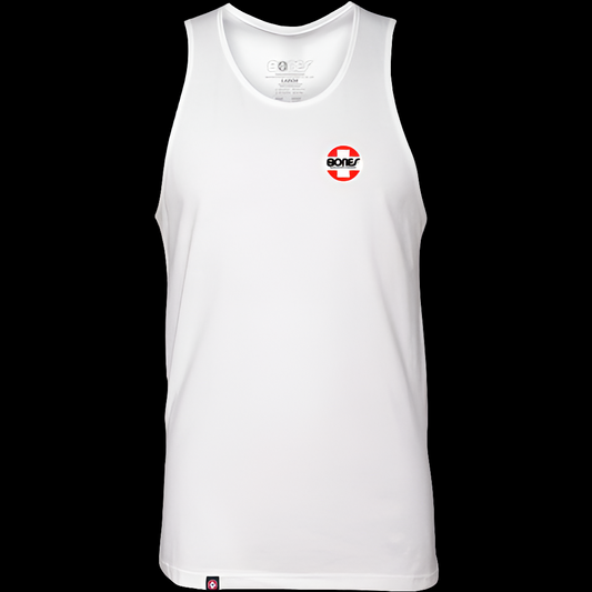 Bones OG Swiss Circle White Tank Top