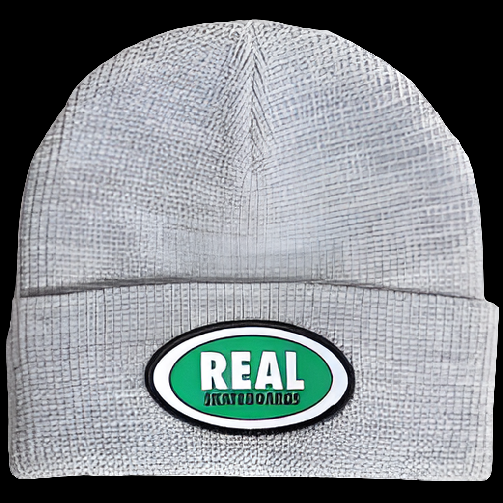 Real Skateboards Logo Oval Heather/Green Beanie