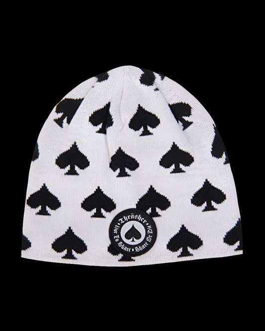 Thrasher Oath Ace of Spades White Beanie